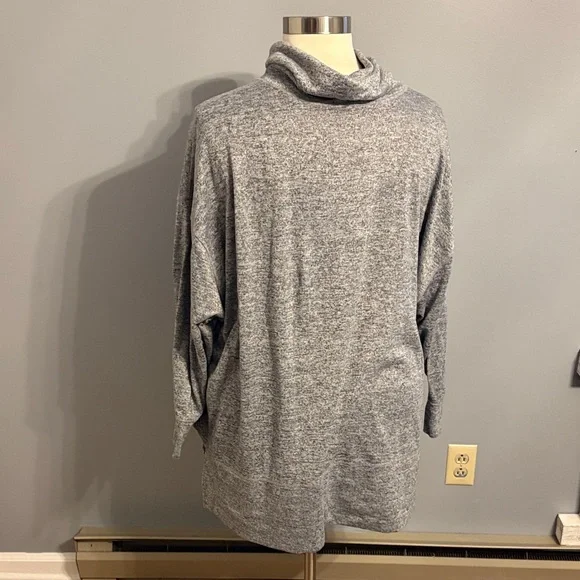 Old Navy Gray Marled Knit Cowl Neck Pullover - 4X - Picture 6 of 6